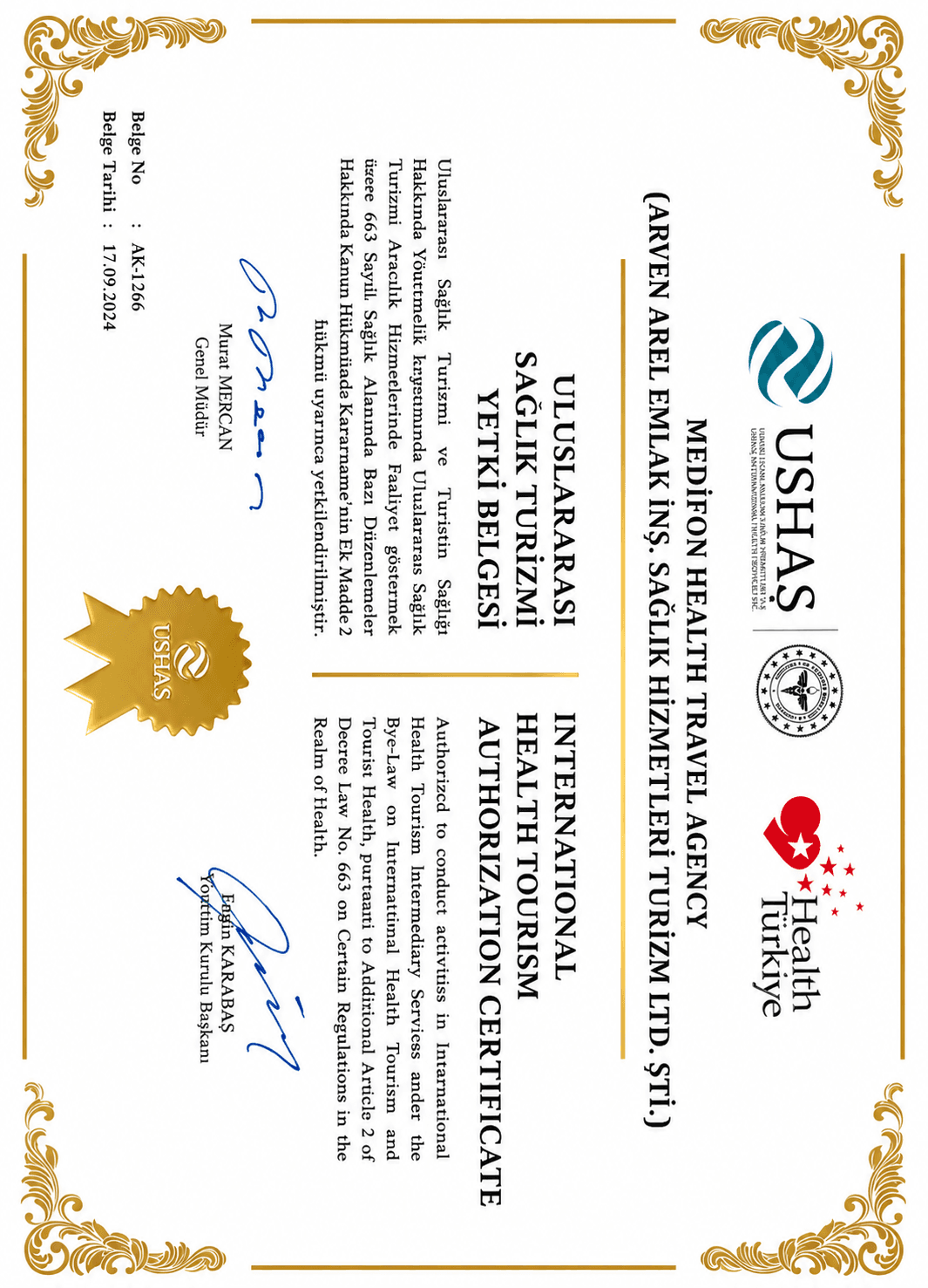 Corporate Accreditation Certificate